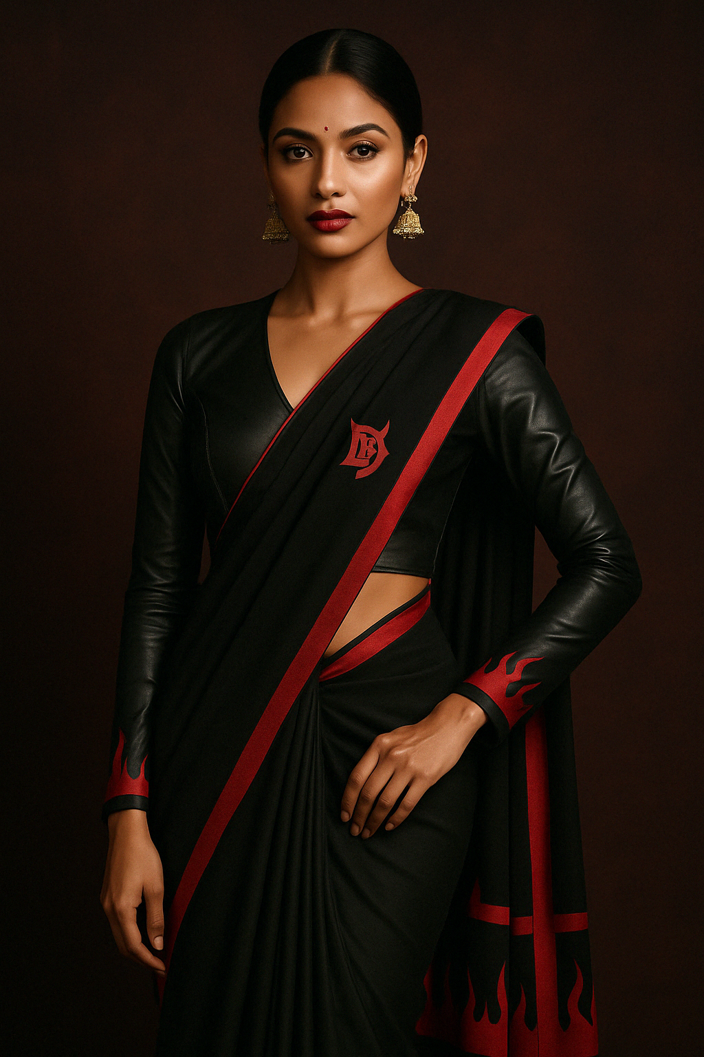 Women's Devil Theme Saree
