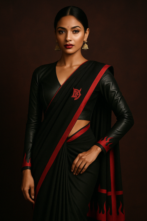 Women's Devil Theme Saree