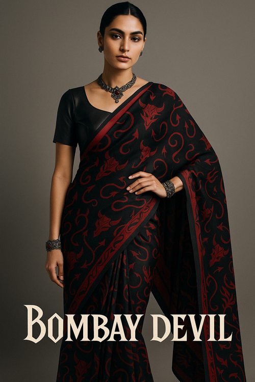 Women's Devil Theme Full Saree